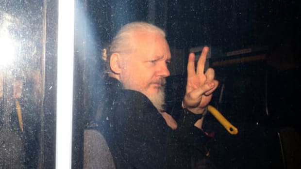 Julian Assange arrives at a London court after being arrested | Jack Taylor/Getty Images