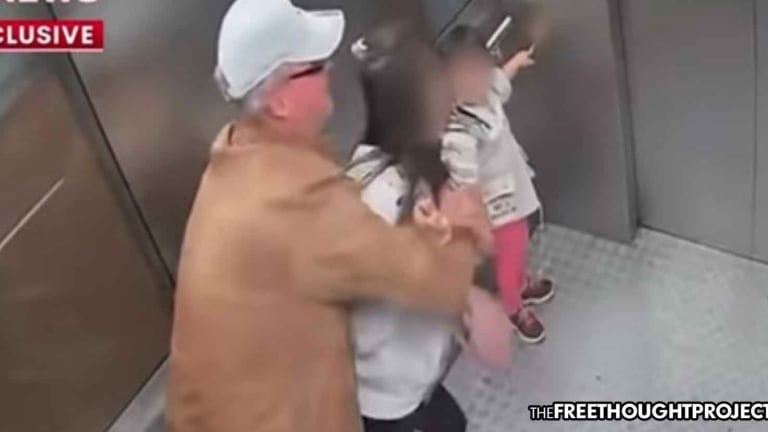 Police Employee Caught on Disturbing Video Groping 13yo Girl He Trapped in Elevator