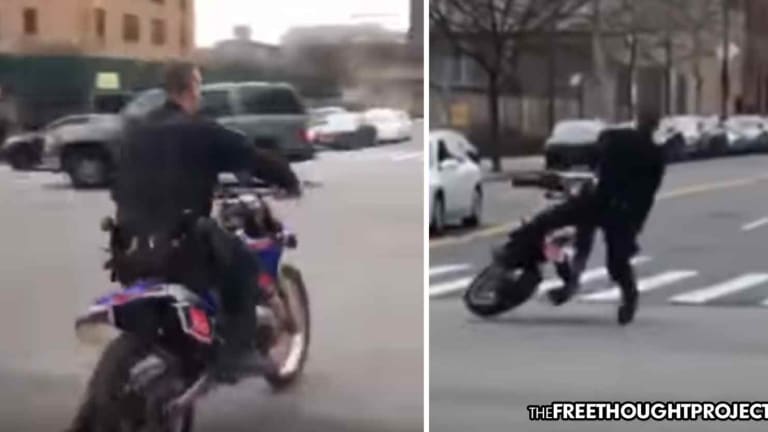 WATCH: Cop Tries to Seize a Dirt Bike and Wipes Out in an Epic Fail