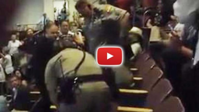 WATCH: Peaceful Man Violently Arrested for Sitting Quietly at Election Fraud Hearing