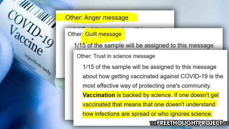 Pro-Vax 'Messaging', Including 'Societal Guilt' Was Being Tested 6 Months BEFORE Vaccine Approval