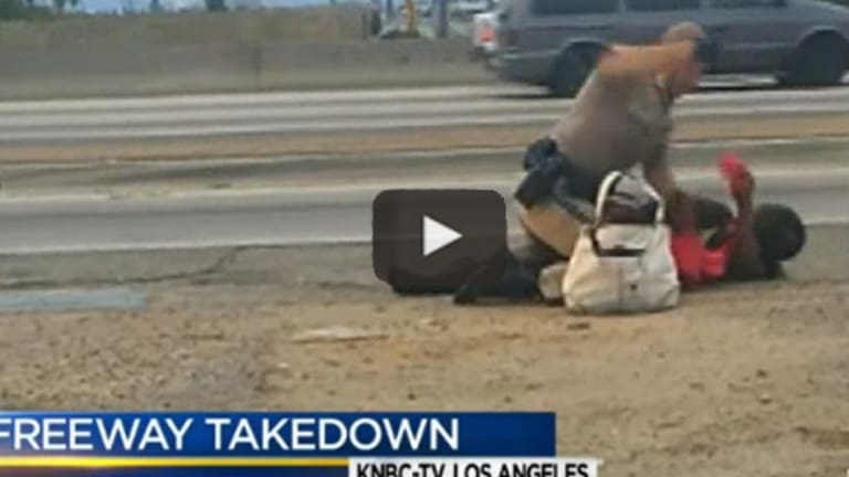 Cop Throws Barefoot Woman on the Ground, Repeatedly Beats Her in the Head