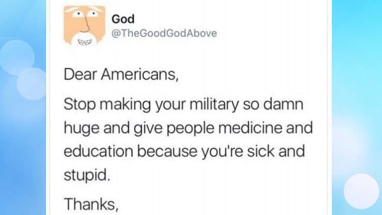 Popular 'God' Facebook Page Banned for Post About US Spending Too Much on War