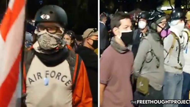 WATCH: Veterans Form Human 'Wall' to Protect Portland Protesters from Police