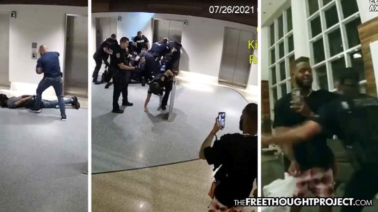 WATCH: 21 Cops Swarm, Pummel 1 Surrendered Man, Then Do the Same to Man Who Filmed It