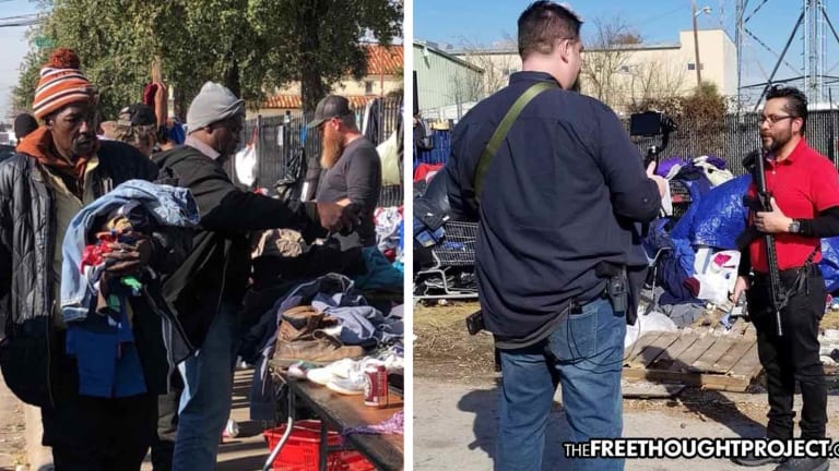 Since Feeding the Homeless Is Illegal, Activists Carry AR-15s to Give Out Food, Supplies