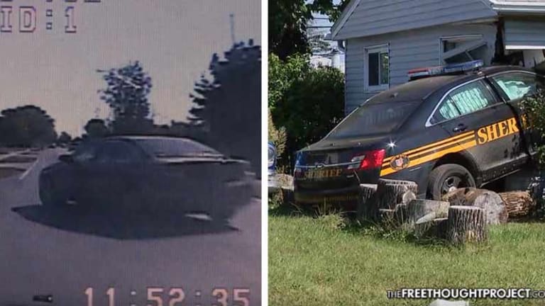 WATCH: Cop Drives 80mph in Neighborhood, Hits Elderly Lady, & House, Charges Her With Crash