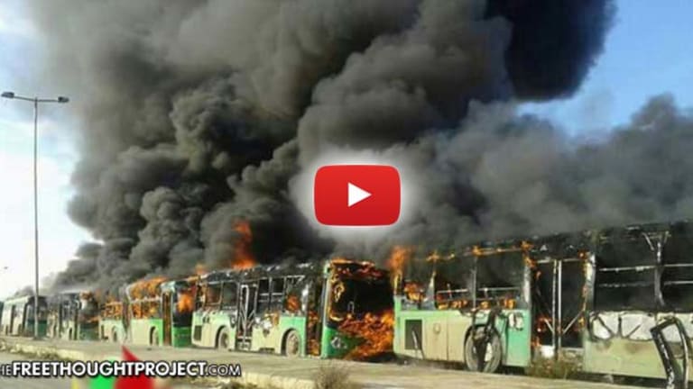 U.S.-Backed 'Moderate Rebels' Caught on Video Firebombing Humanitarian Evacuation Buses in Aleppo