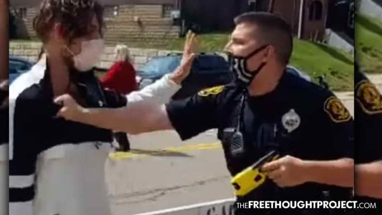 WATCH: Cop Assaults, Arrests Man After Saying His Thin Blue Line Flag Mask Violates US Flag Code