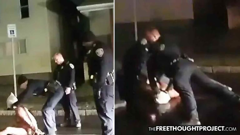 WATCH: Cops Put Hood on Man's Head, Smash His Face Into the Street Until He Stops Breathing and Dies