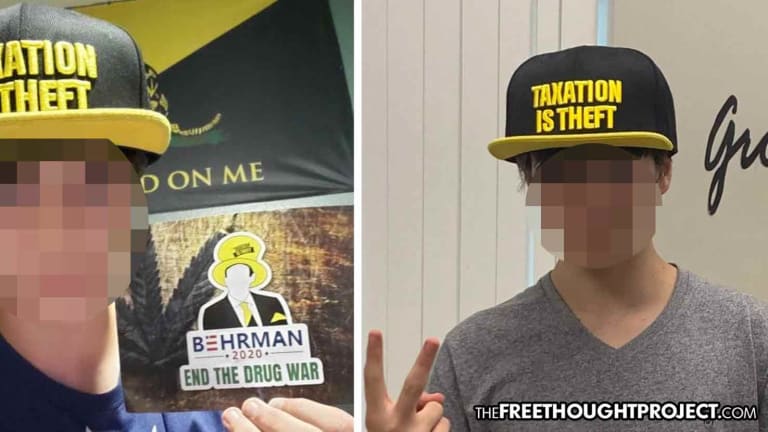 EXCLUSIVE: Student Suspended for 5 Days Over 'Taxation is Theft' Hat, 'End the Drug War' Flyer