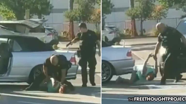 WATCH: Kids Held at Gunpoint as Cop Kicks Kneeling Mom in the Face—Over Vehicle Registration