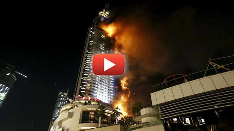Massive 63-Story Dubai Skyscraper Engulfed in Flames - Still Standing