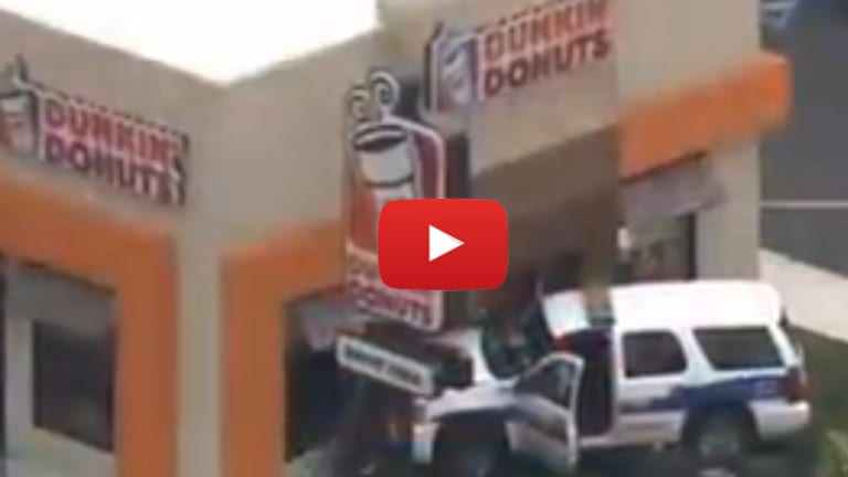 You Can't Make this Up! Police SUV Slams into Dunkin' Donuts