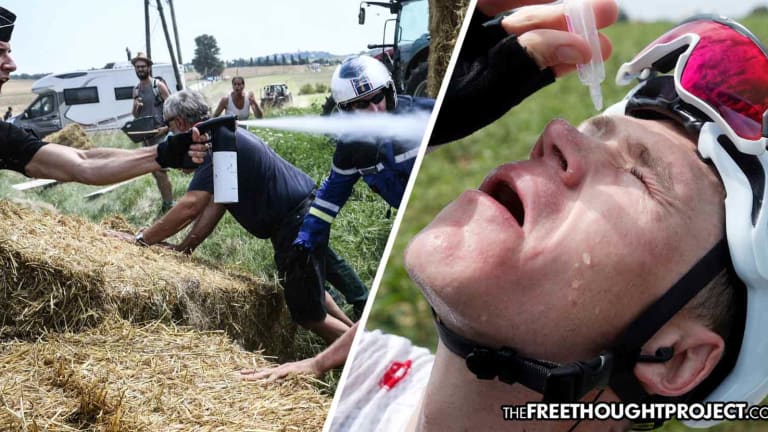 Tour de France Halted As Front-Running Riders Hit in Faces With Police Tear Gas