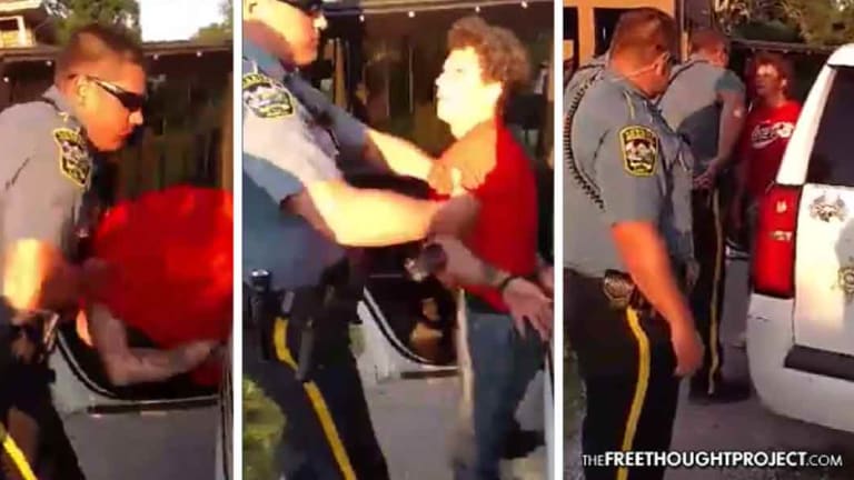 WATCH: Crazed Cop Takes Cuffs Off 100lb Man, Challenges Him to a Fight