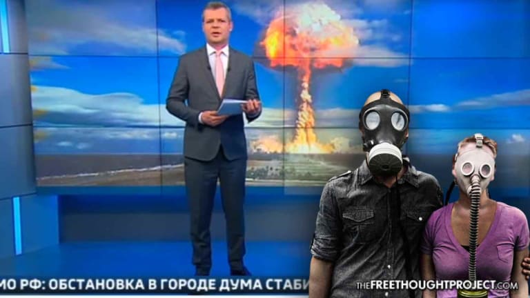 With a Mushroom Cloud Background, Russia State News Warns Citizens to Stockpile Food, Prep for War