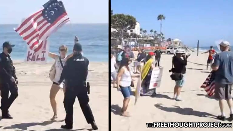 WATCH: Citizens Swarm Cops Arresting Woman for Being On Beach — Force Them to Stand Down
