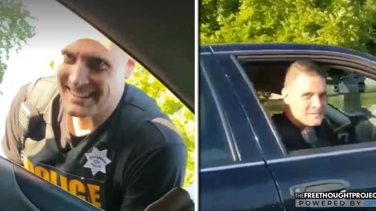 Creepy Cop Caught on Video Stalking Innocent Man, Harassing Him Because He Can