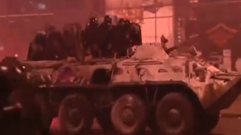This Is How Ukrainian Protesters Attack An Armored Personnel Carrier