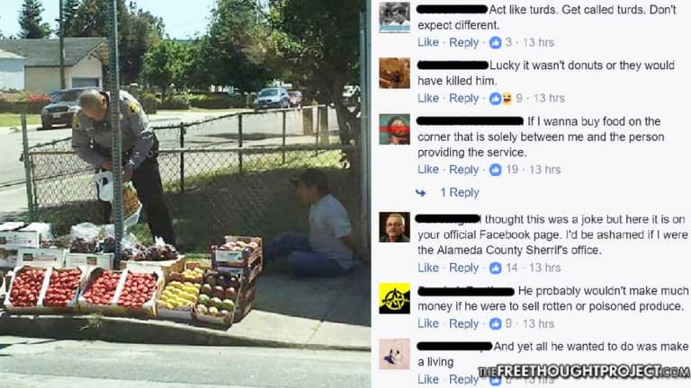 Police Try to Justify Photo of Cop Arresting Man Selling Vegetables, Facebook Owns Them