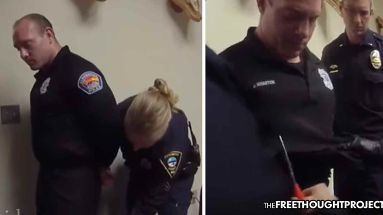 WATCH: Cop Beat Girlfriend So Badly, Officers Humiliate Him by Cutting Off His Uniform