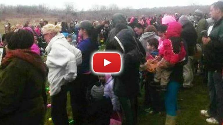 WTF America? -- Parents Trample Children, Black Friday-Style, for Easter Eggs Filled with Pez