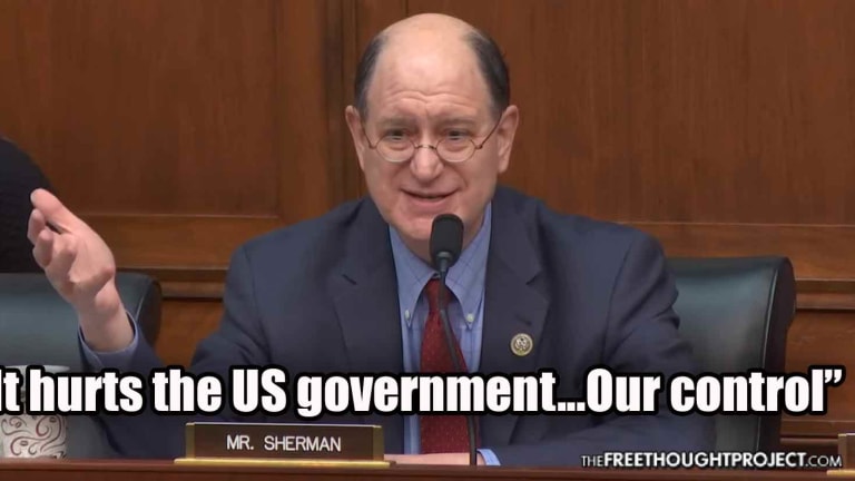 WATCH: Congressman Accidentally Admits Cryptocurrencies Threaten Govt's "Control" Over You