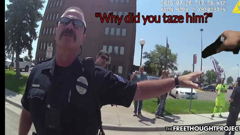 WATCH: Good Cop Honors Oath to Constitution, Stops Bad Cop Who's Tasing a Man for His Free Speech