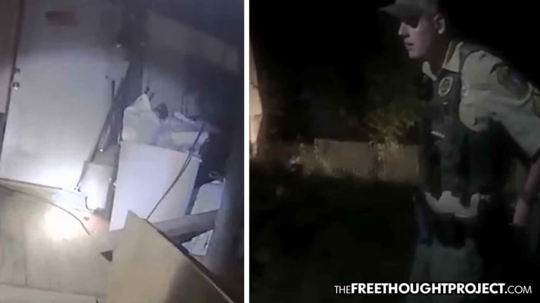 WATCH: Frightened Cops Show Up to Innocent Unarmed Man's Home, Start Shooting for No Reason