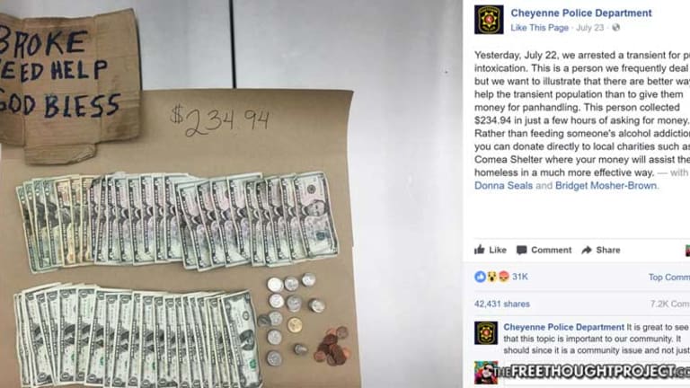Police Brag About Taking Money from a Homeless Man, Facebook Proceeds to Own Them