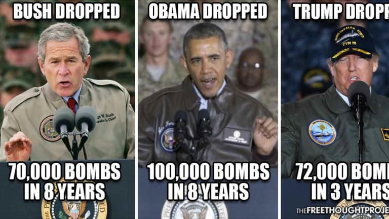 In Just 3 Years, Trump Dropped 72,000 Bombs—Following In His Predecessors' Footsteps