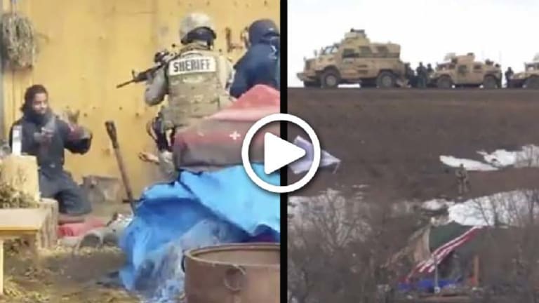 BREAKING: Dozens Arrested as Heavily Armed Cops Move In With MRAPs to Remove Water Protectors