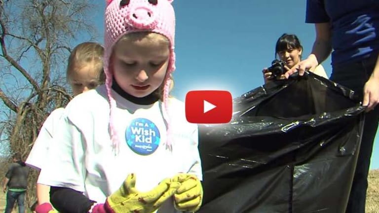 Faith in Humanity Restored -- 8-yo Girl With Brain Cancer Uses Her Make-A-Wish to Clean Up Trash