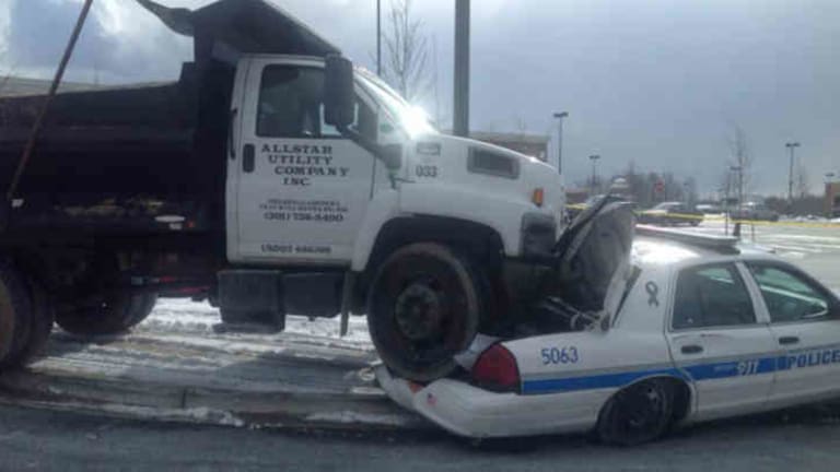 Maryland Man Snaps, Uses Dump Truck to Demolish Two Police Cars