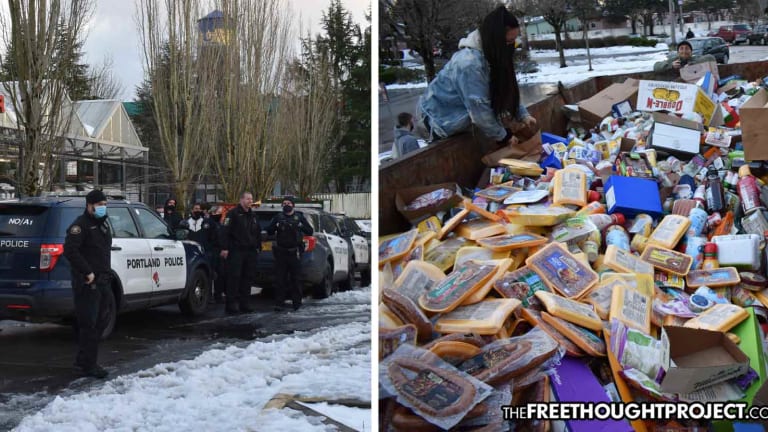 A Dozen Cops Dispatched to Protect a Dumpster Full of Food from Hungry People