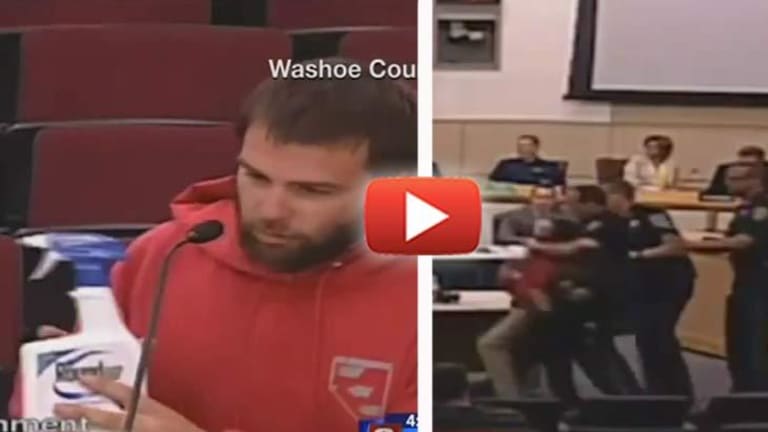 Activist Tackled by Cops & Arrested for Pointing Out Dangers of Round-Up at County Meeting