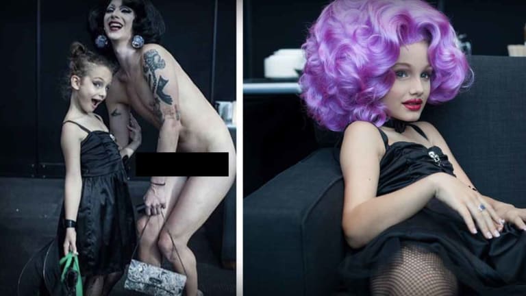 10yo Drag Queen Posing with Naked Adult Man is "Beautiful" and "Not Sexualized"
