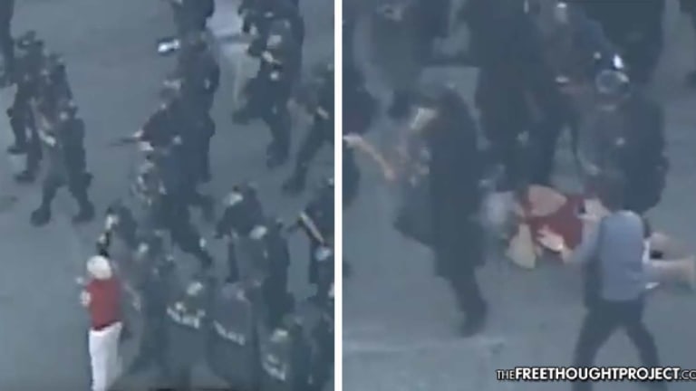 WATCH: Elderly Woman Trampled by Riot Police During Protests, Charged with 'Interfering'