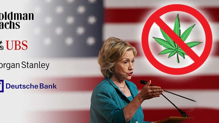 In Leaked Speech, Clinton Promises Bankers to Stand Against Pot Legalization 'In All Senses of the Word'