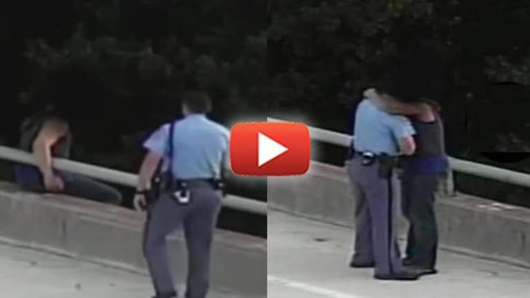 Incredibly Powerful Video Shows an Off-Duty Cop Stop on a Bridge and Talk Down Suicidal Man