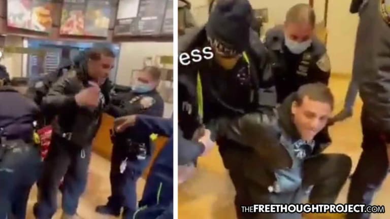 WATCH: Army Vet Swarmed by Cops, Arrested and Jailed Over Ordering Food Without A Vax Pass