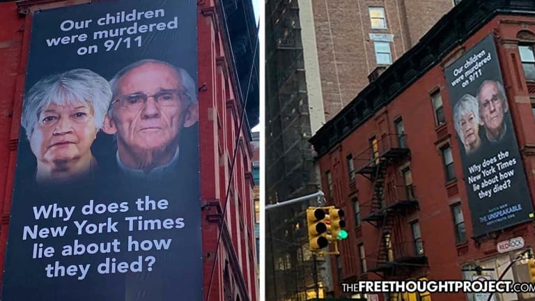 Parents of 9/11 Victims Put Up Billboard Next to NY Times, Accusing Them of 'Lying About 9/11'