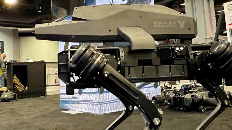 Nothing Scary About That: US Army Showcasing Robot Dogs With Rifles for Heads