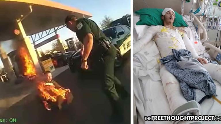 WATCH: Deputies Set Themselves on Fire, Cook Motorcyclist Alive After Tasering Him While Pumping Gas
