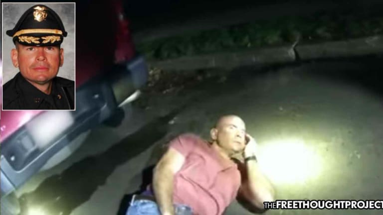WATCH: Cops Make Fun of Drunk Man With Pants Down Lying in Road — Until They Realize He's the Police Chief