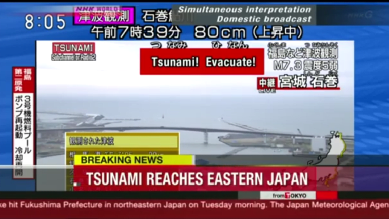 Not Again: Tsunami Strikes Fukushima, Knocking Nuclear Reactor's Cooling System Temporarily Offline