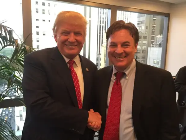 Donald Trump shakes hands with Lance Wallnau, a self-described Christian nationalist. Credit:Lancewallnau.com