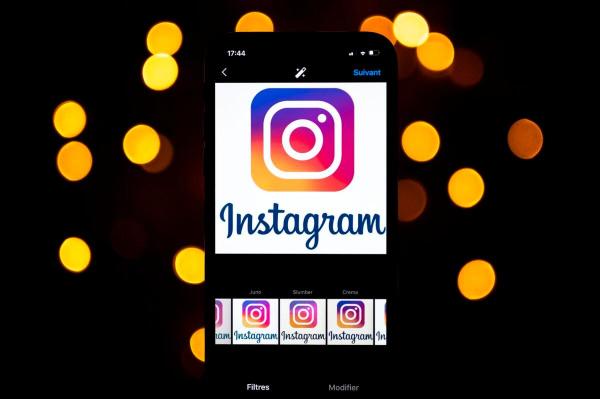 The logo of the social network Instagram is seen on a smartphone, in Toulouse, France, on Sept. 28, 2020. (Lionel Bonaventure/AFP/Getty Images)