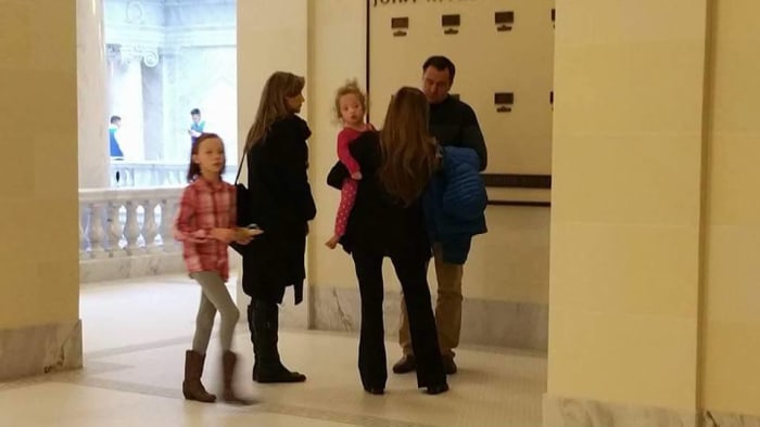 Sarah Ellett talking to Greg Hughes, Utah Speaker of the House, telling him Remie is using THC and that some children need access to whole-plant extracts, not just CBD
